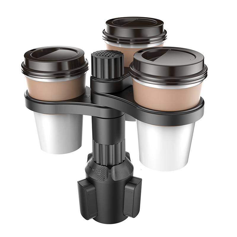 Car Accessories Must Have - 360 ° 回転可能な3-in-1カーカップホルダー、頑丈なベースで取り外し可能、ロードトリップに最適、スナックやドリンクに欠かせない旅行用アクセサリー