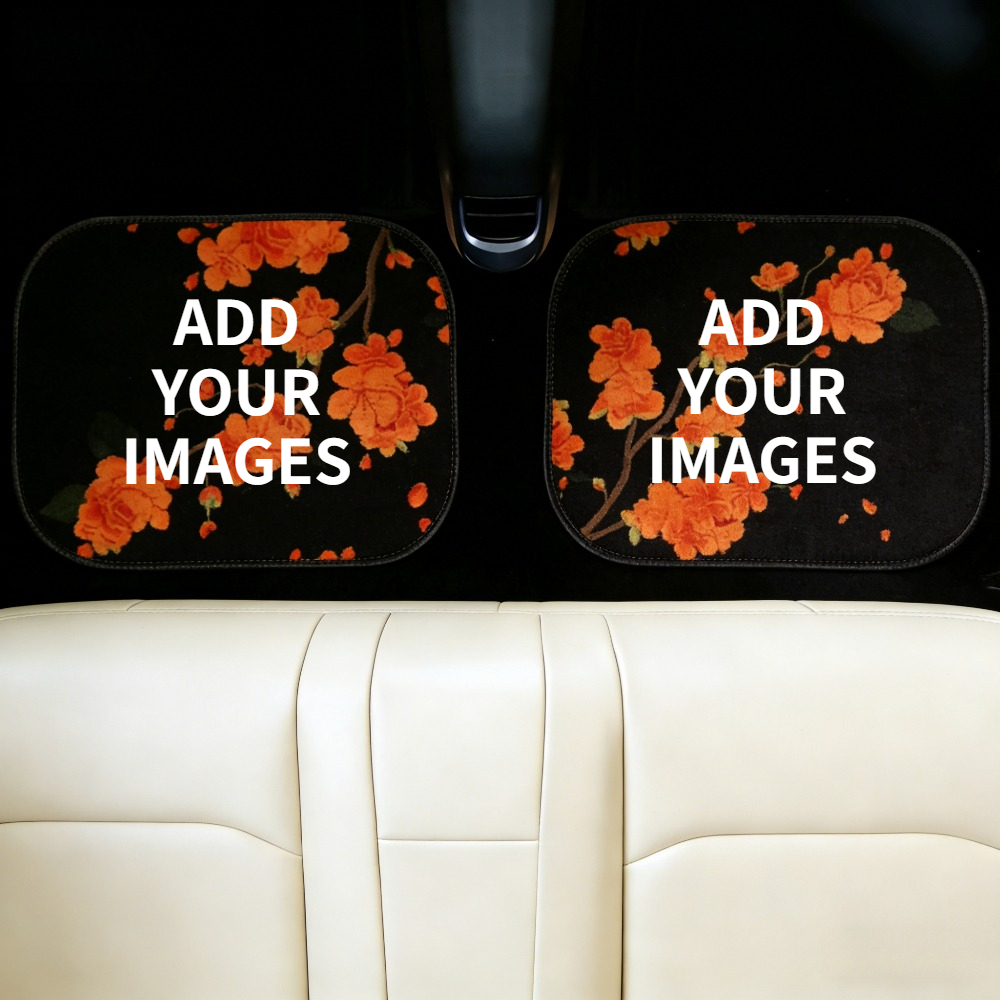 Car Accessories For Interior - 1セット/2セット カスタムカーフロアマット、パーソナライズされた画像デザイン、耐久性がありお手入れが簡単なインテリアアクセサリー