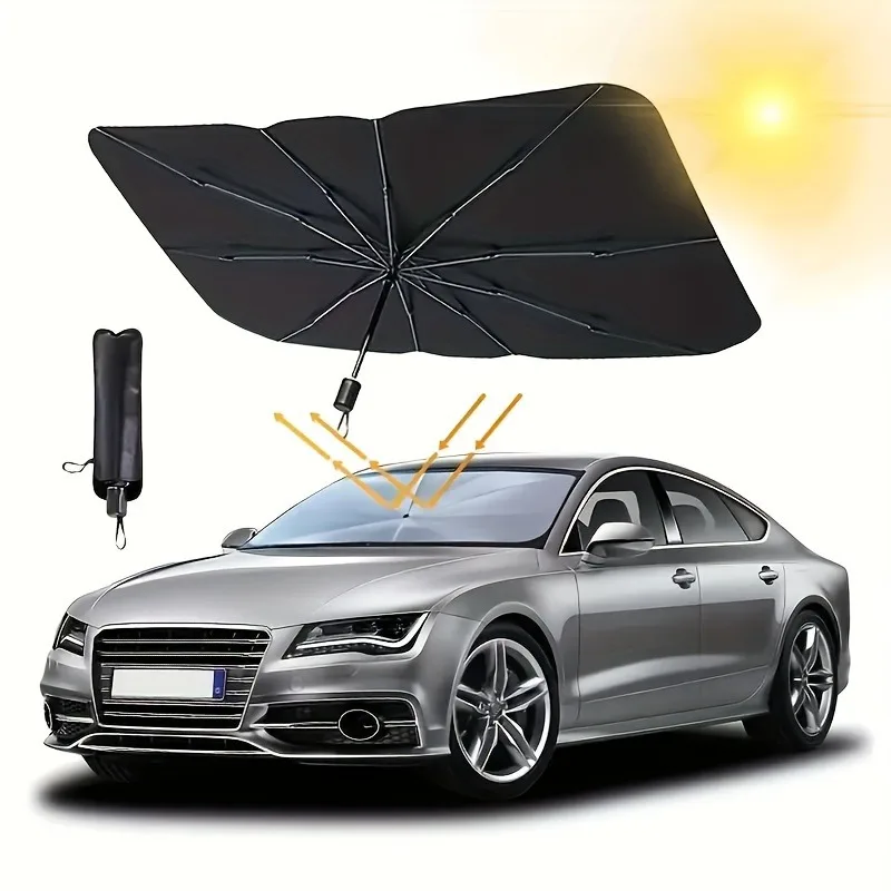 Car Accessories For Interior - 車のサンシェードプロテクターパラソル車のフロントウィンドウサンシェードカバーサンプロテクターインテリアフロントガラス保護アクセサリー