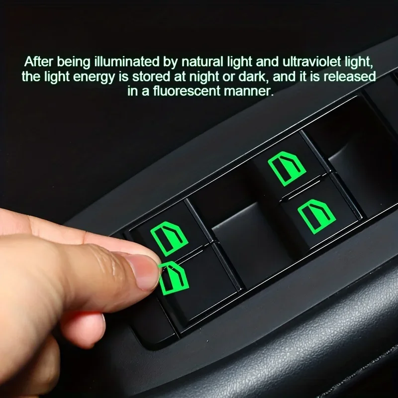 1セットの暗闇で光る車用ボタンステッカー - 蛍光グリーン/ - Car Accessories Outside のレビューと価格