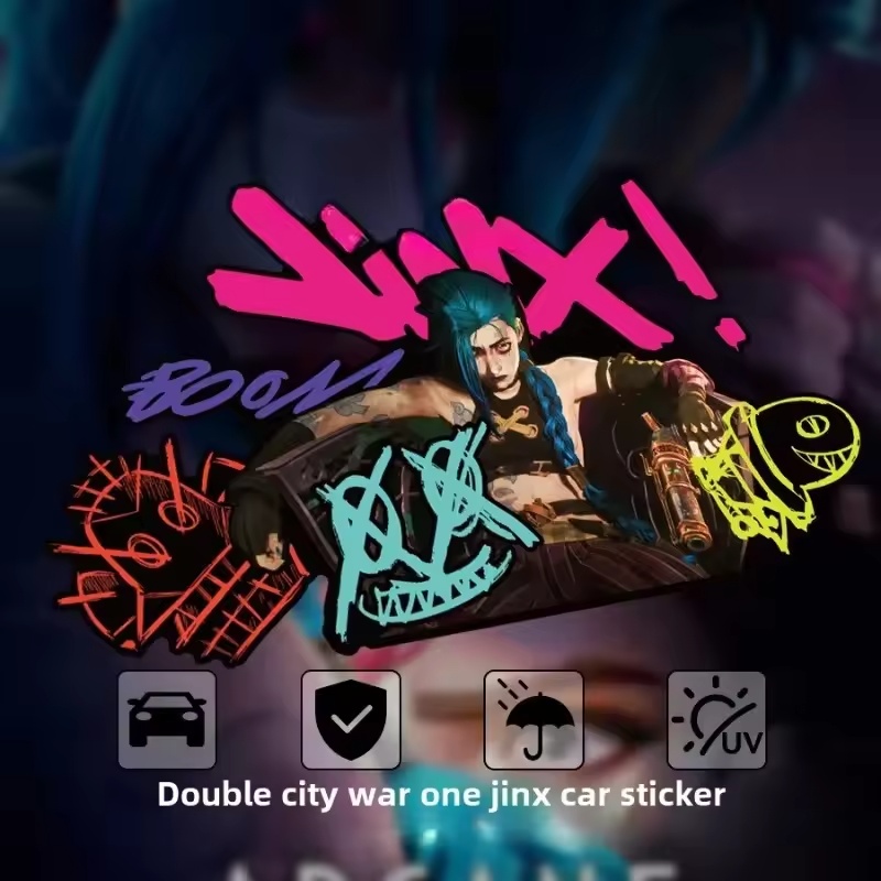 Arcane Jinx グラフィティ反射車ステッカー電動バイ - Car Accessories Outside のレビューと価格