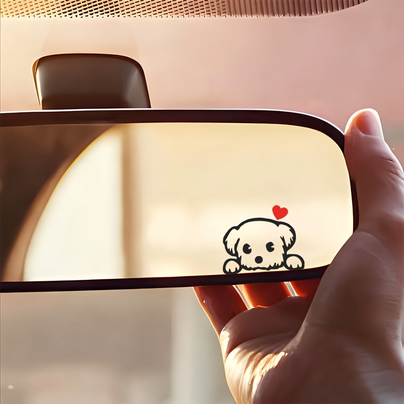 2枚セットのかわいい漫画犬の楽しいビニールステッカー、車、S - Car Accessories Outside のレビューと価格