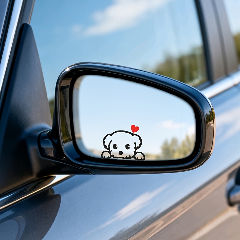 2枚セットのかわいい漫画犬の楽しいビニールステッカー、車、S - Car Accessories Outside のレビューと価格