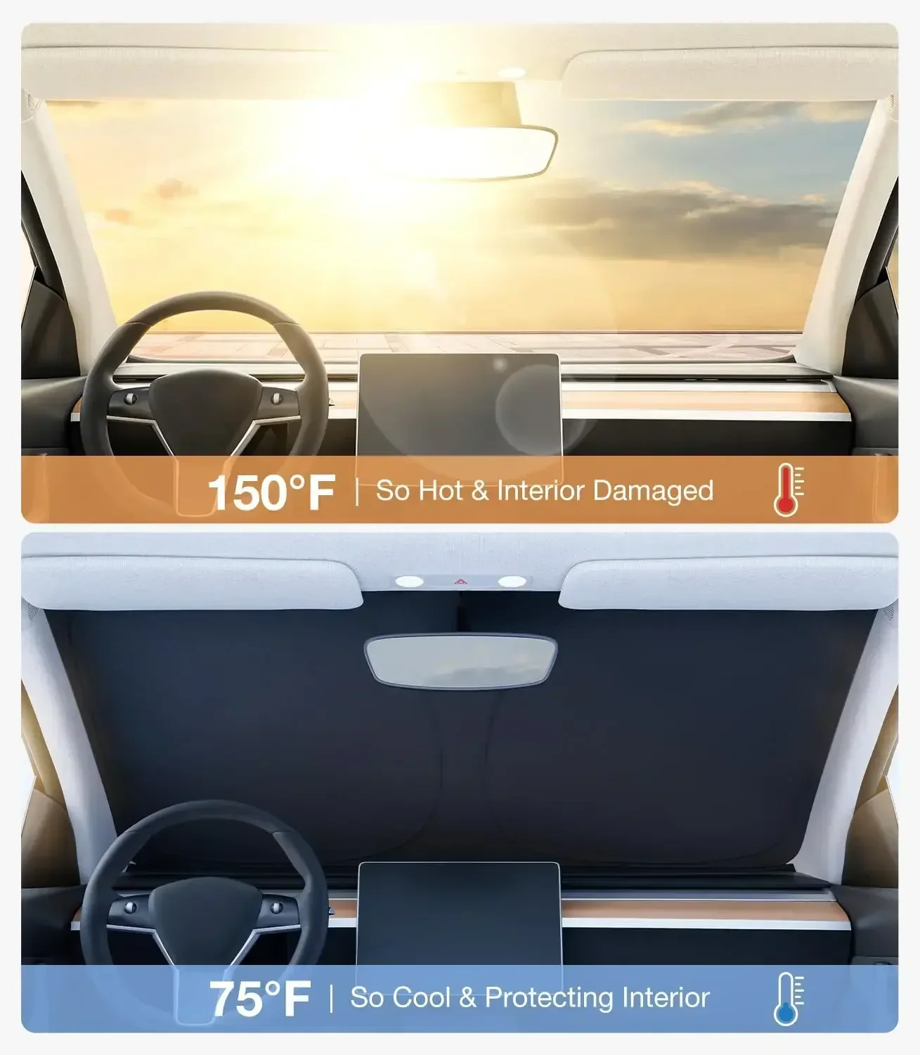 車用サンシェード フロントウィンドシールド チタンシルバー  - Car Accessories For Interior のレビューと価格